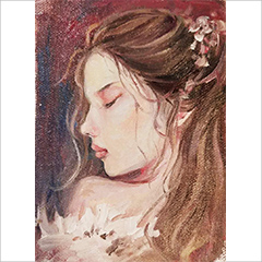 油画作品美女