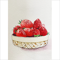 水彩作品草莓