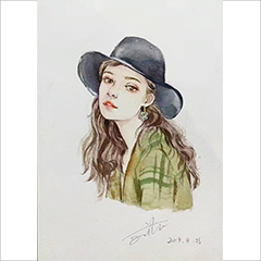 水彩作品人物