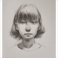 素描作品女人